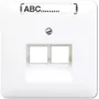 Sieninis RJ-45 lizdas Jung CD 569-2 NAUA WW — baltas termoplastinis tinklo lizdas
