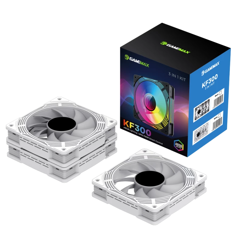 Gamemax | Korpuso ventiliatorius | KF300 BK | Balta