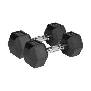 Gumuoti ketaus hanteliai HEX 2x10 kg REBEL ACTIVE