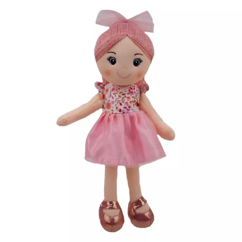 TULILO Julia skudurinė lėlė 35 cm, minkštas medžiaginis žaislas vaikams