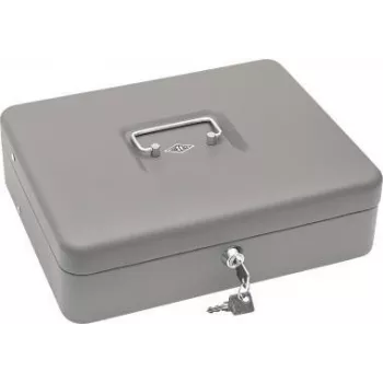 Pinigų dėžutė WEDO Standard Plus 30×24×9 cm su banknotų spaustukais (metalinė spyna, išimamas dėklas)