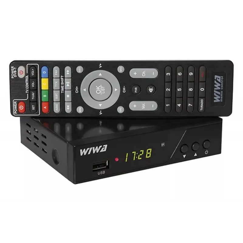 Skaitmeninis antžeminės HD televizijos imtuvas WIWA H.265 PRO DVB-T/DVB-T2 — Full HD, H.265, HDMI, SCART, USB, įrašymas