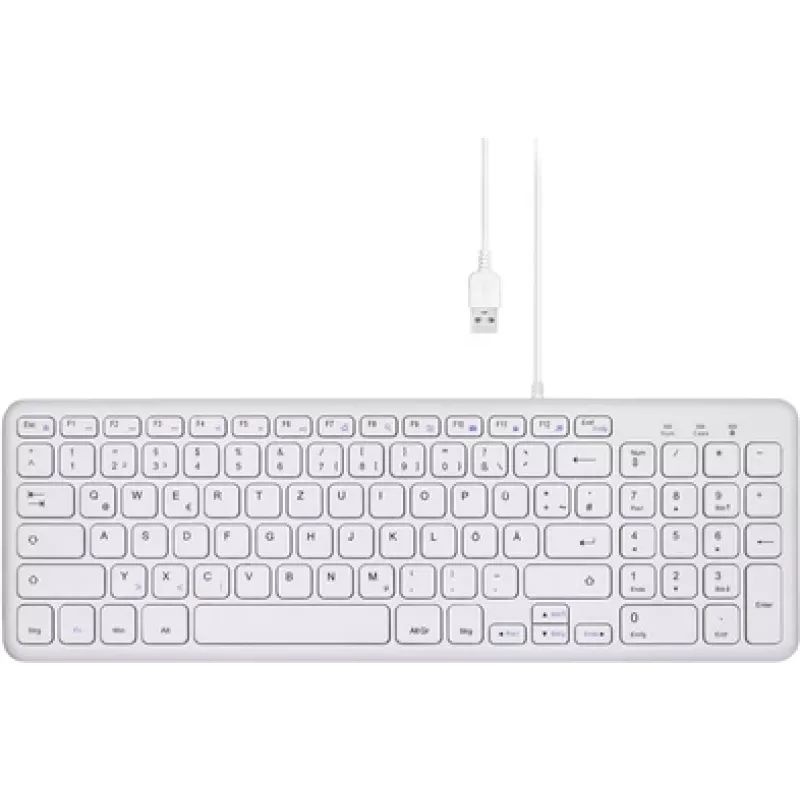Perixx PERIBOARD-213 DE W USB klaviatūra vokiška, QWERTZ balta (11960)