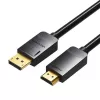 DisplayPort į HDMI kabelis Vention HADBI 3 m, DisplayPort 1.2 į HDMI 1.4, pasyvus adapterio kabelis