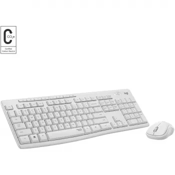 Logitech MK295 Silent klaviatūros ir pelės rinkinys, baltos spalvos, belaidis, USB imtuvas, šveicariškas, 920-009872