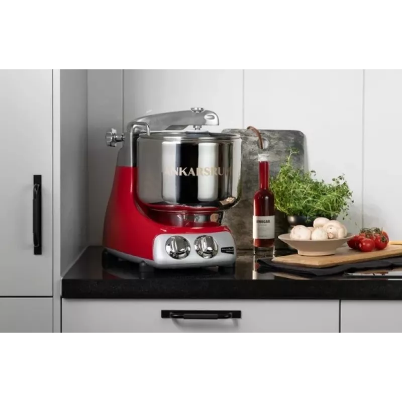 Virtuvinis maišytuvas Ankarsrum Assistent Originali AKR 6230 RD — 1500 W, 7 L nerūdijančio plieno dubuo, metalinis korpusas, raudonas