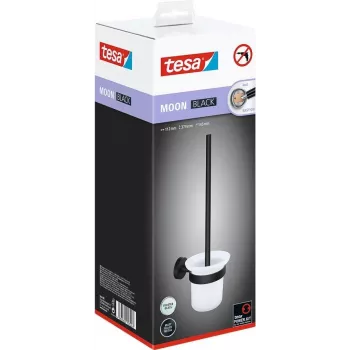 Tesa MOON Juoda - tualetinio šepetėlio laikiklis - juoda - balta - stiklas - metalas - 112 mm - 145 mm