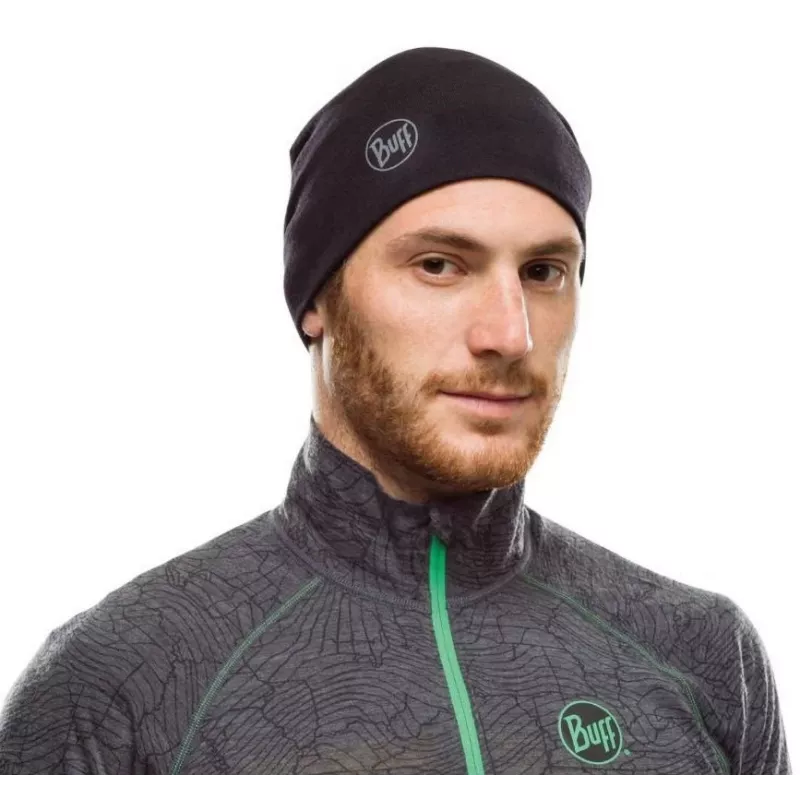 Kepurėlė Buff Merino Midweight — Solid Juoda, vienas dydis, merino vilna, ruduo/žiema, sportas