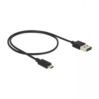USB kabelis DeLOCK 83845 USB 2.0 0,5 m USB A - Micro-USB B juodas