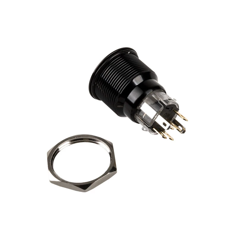 DimasTech vandalams atsparus mygtukas 22 mm Juodaline Dot RGB PD223