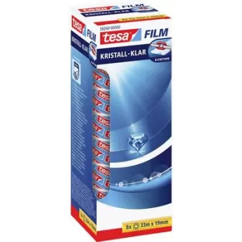 Lipni juosta Tesa 58260 skaidri 19 mm x 33 m — pakuotėje 8 vnt.