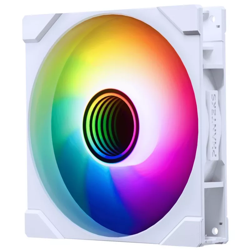 Phanteks M25 Gen2 140mm PWM D-RGB atvirkštinių menčių korpuso ventiliatorius - Balta