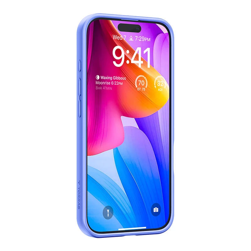 Apsauginis dėklas Torras Ostand Pro, skirtas iPhone 16 — mėlynas plonas lengvas dėklas