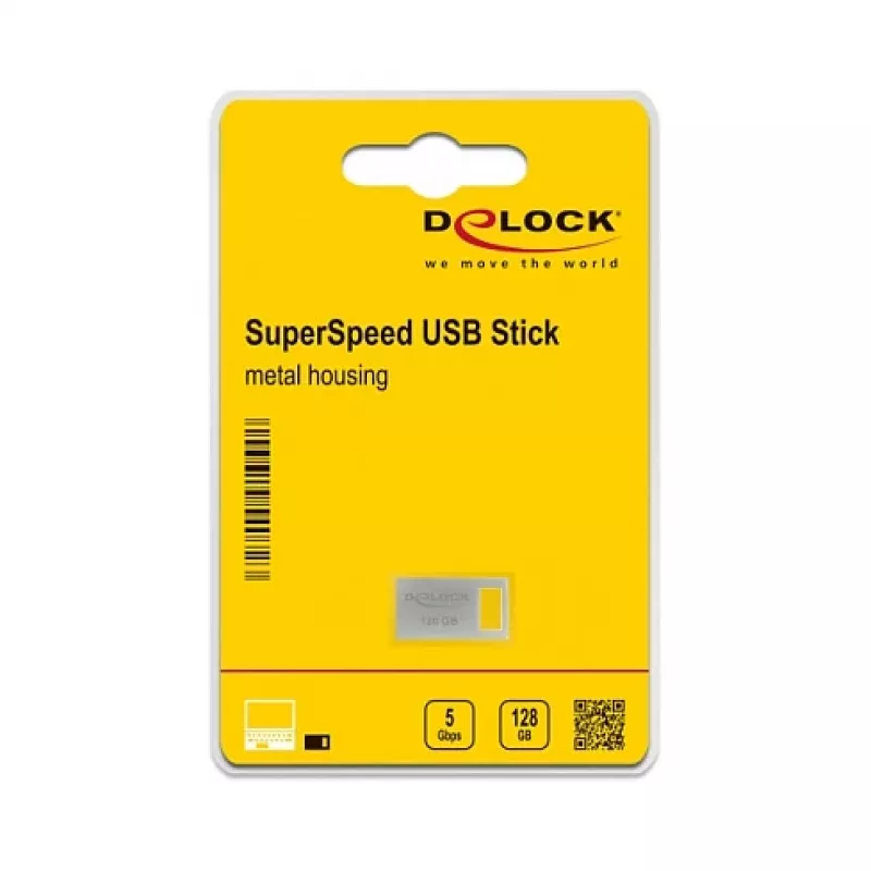 USB atmintinė DeLOCK 128 GB USB Type-A 3.2 Gen 1 metalinis korpusas