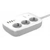 Maitinimo ilgintuvas Energizer EPB2500W02EU — 3 kintamosios srovės lizdai, 2 m laidas, 2500 W, vidaus, baltas