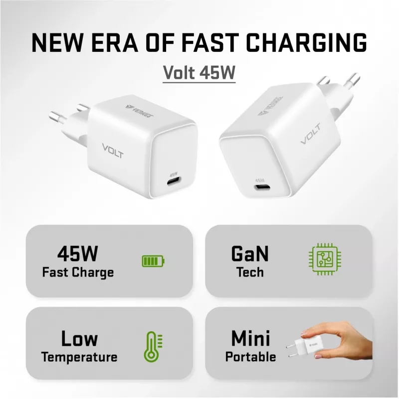 USB-C įkroviklis YENKEE G45 VOLT 45W Power Delivery 3.0, 3A išvestis