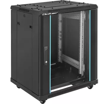 Tinklo stovo korpusas QOLTEC 54518 19 colių 15U — plieninis 19 colių įrangos gaubtas