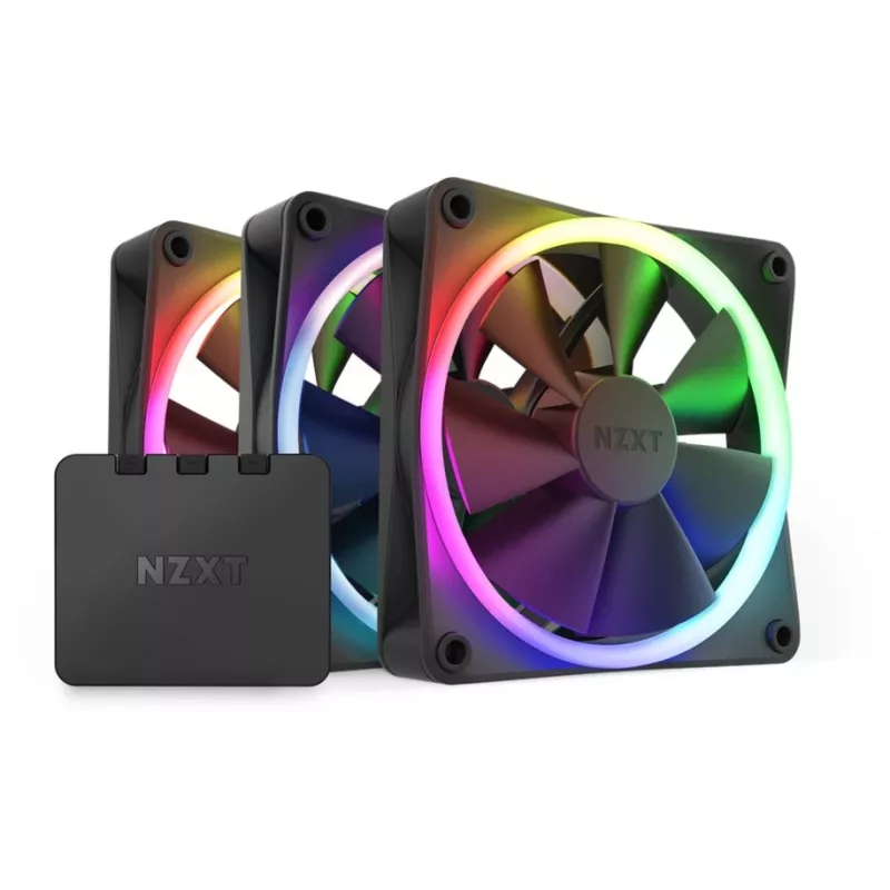 NZXT F120 RGB 120mm ARGB korpuso ventiliatorių rinkinys (3 vnt.) - juoda
