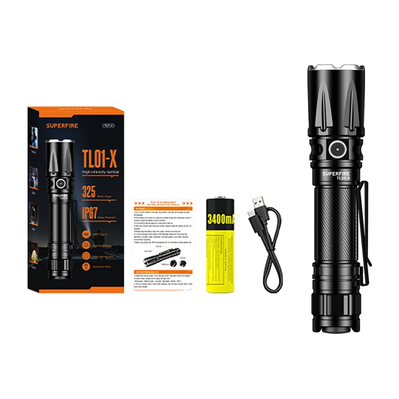 Žibintuvėlis Superfire TL01-X rankinis įkraunamas LED, kompaktiškas dizainas
