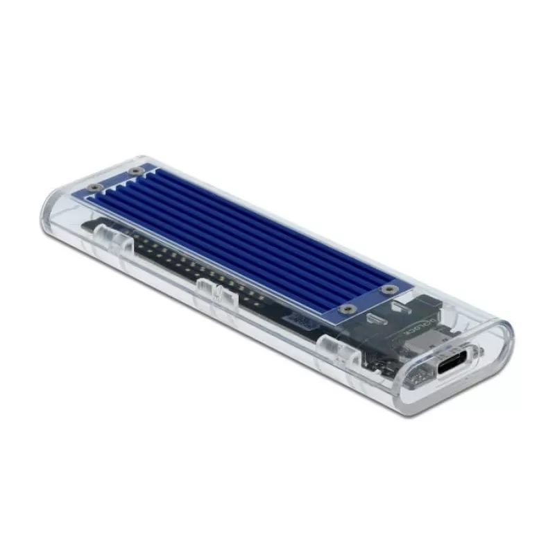 SSD korpusas DeLOCK 42620 Išorinis korpusas M.2 NVME PCIe SSD su USB Type-C lizdu permatomas