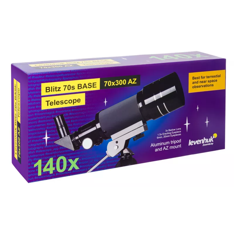 Levenhuk Blitz 70s Base Refraktorius 140x Pilka