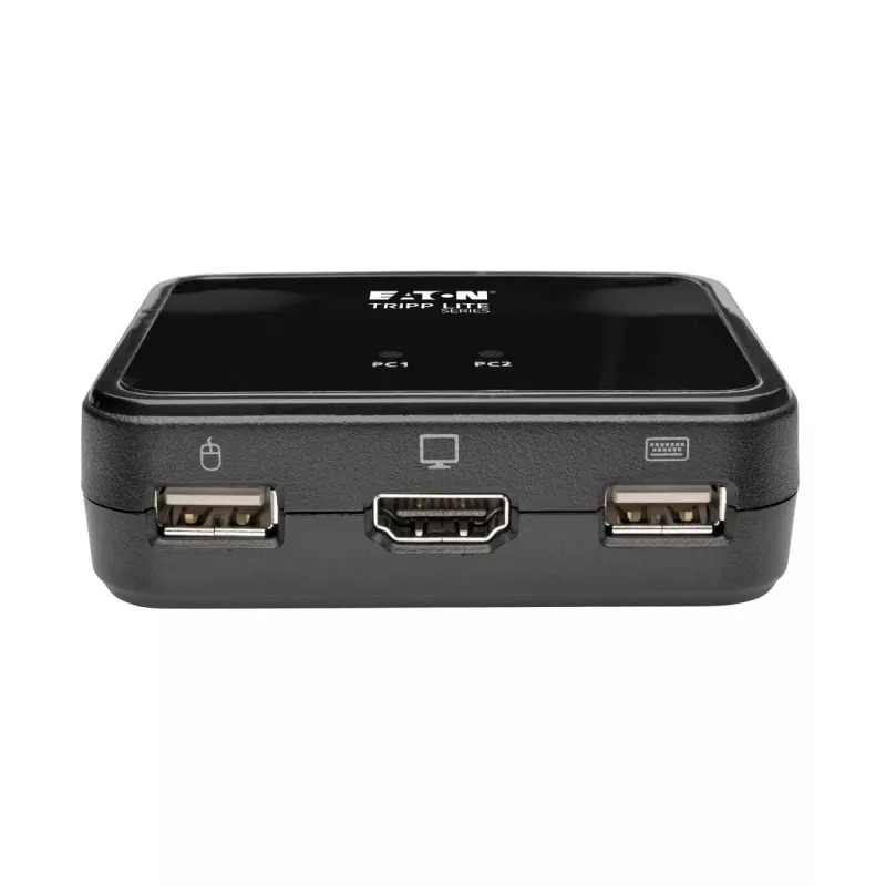Eaton Tripp Lite serijos 2 prievadų USB/HD kabelių KVM jungiklis su garsu/vaizdu, kabeliais ir USB periferinių įrenginių bendrinimu - KVM-/garso-/USB jungiklis - 2 x KVM/garso/USB - 1 vietinis vartotojas - darbalaukis