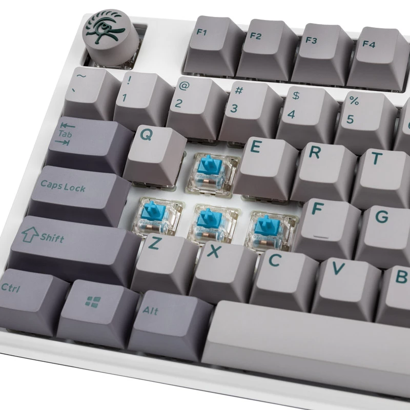 Ducky One 3 TKL klaviatūra, žaidimams, USB, JAV anglų k., sidabrinė
