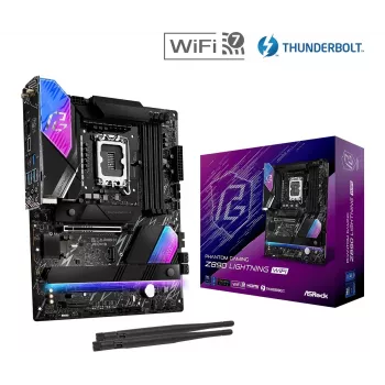 Pagrindinė plokštė ASRock Z890 Lightning WiFi — Intel Z890, LGA1851, ATX, 4× DDR5, Wi‑Fi 7, 2,5 Gb LAN, Thunderbolt 4
