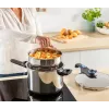Greitpuodis Tefal SECURE TRENDY 6L su nerūdijančio plieno garinimo krepšeliu, tinkamas indukcijai