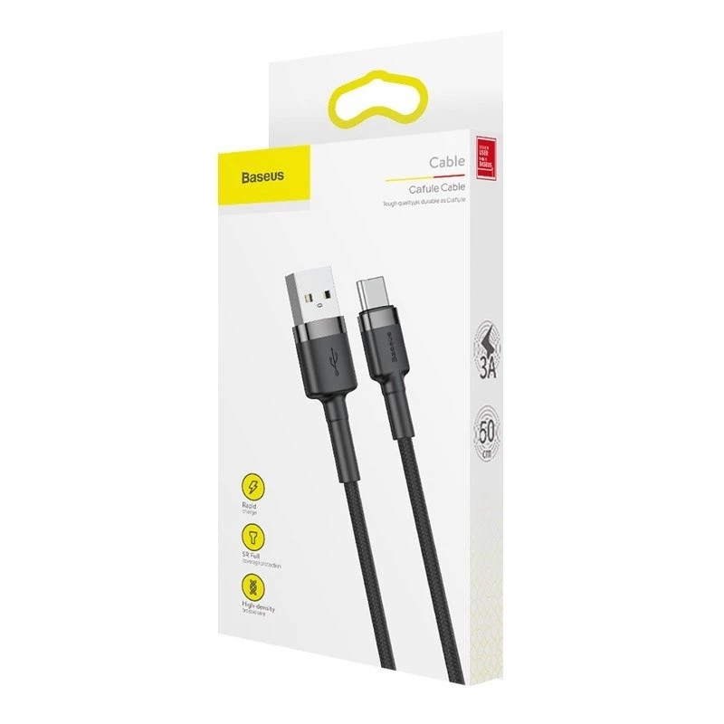 Baseus Cafule USB į USB-C 3A 1m (pilka-juoda)