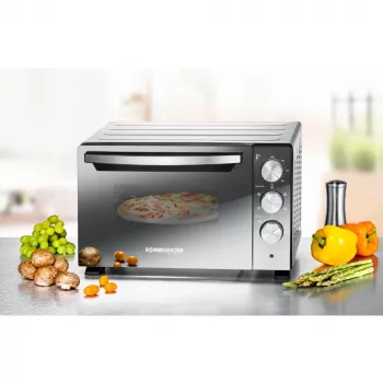 Mini orkaitė Rommelsbacher BGS 1400, 18 L, 230°C, 5 kaitinimo režimai, rotisserie, sidabrinė/juoda