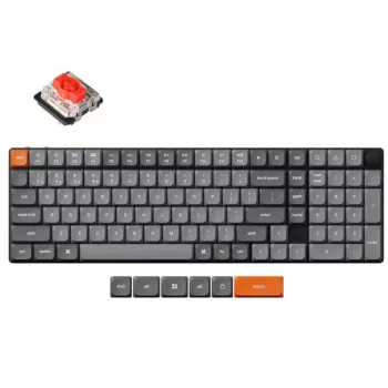 Belaidė mechaninė klaviatūra Keychron K17 MAX RGB juoda — kompaktiškas išdėstymas, Bluetooth ir USB-C jungtys