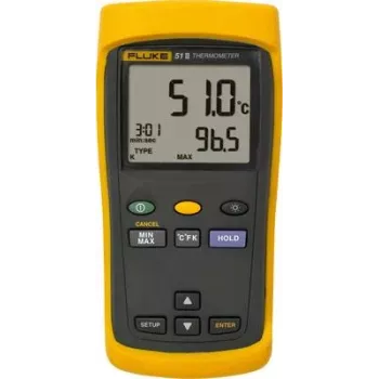 Fluke 51 II temperatūros matavimo prietaisas nuo -250 iki +1372 °C zondo tipas J, K, T, E (1281142)