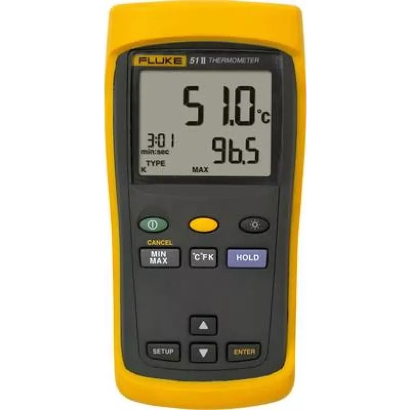Fluke 51 II temperatūros matavimo prietaisas nuo -250 iki +1372 °C zondo tipas J, K, T, E (1281142)