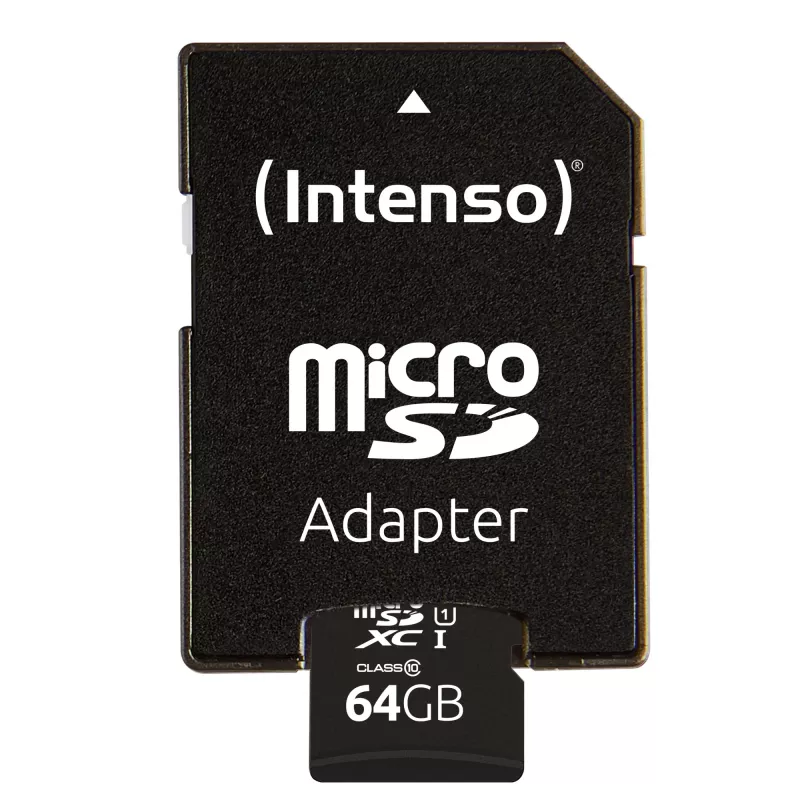 Intenso Performance - „Flash“ atminties kortelė (su microSDXC į SD adapteriu) - 64 GB - UHS-I U1 / 10 klasė - microSDXC UHS-I (3424490)