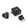 Unitek P1117B USB-C PD 65W universalus mobilusis įkroviklis, 2x USB‑C PD + 1x USB‑A, juodas