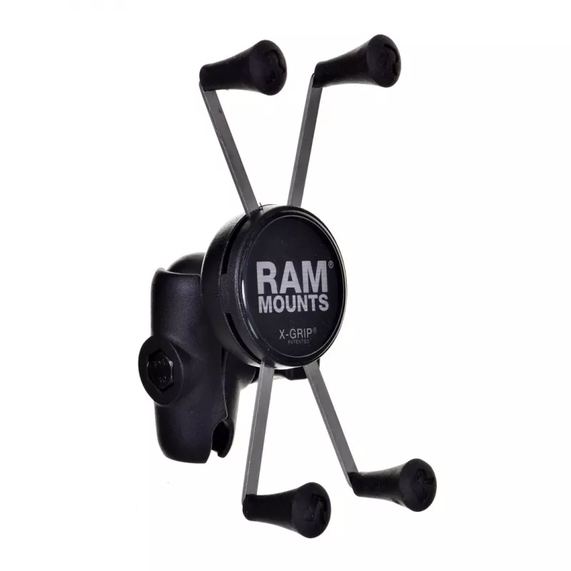 RAM Mounts X-Grip didelis telefono laikiklis su motociklo šakės stiebo baze