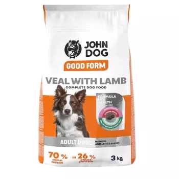 Sausas šunų maistas John Dog Good Form Adult Veal with Lamb, 3 kg