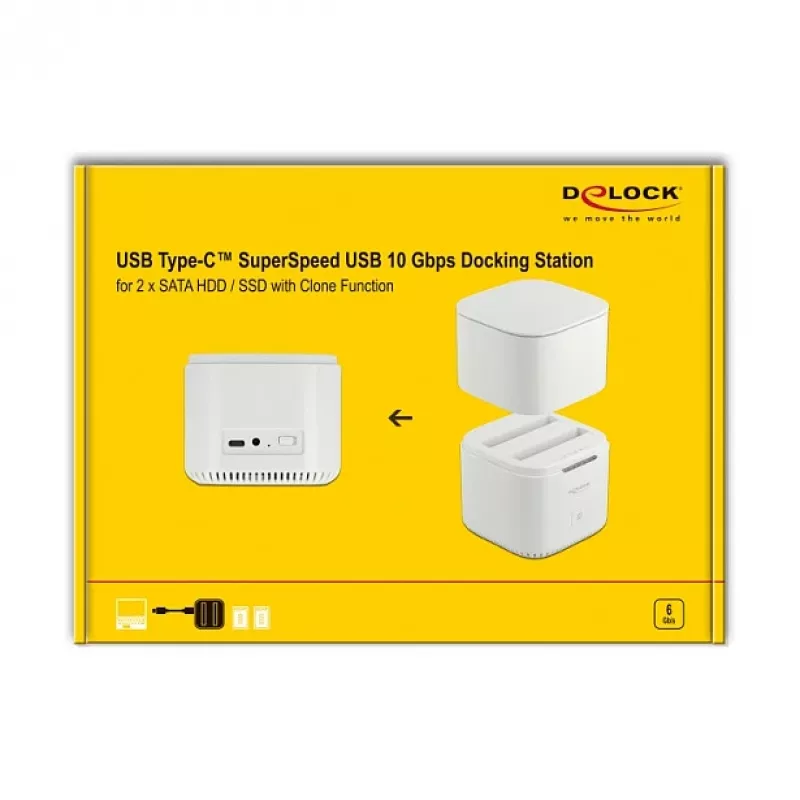 Dokų stotelė DeLOCK USB Type-C™ 3.2 2 x 2,5 colio SATA HDD/SSD
