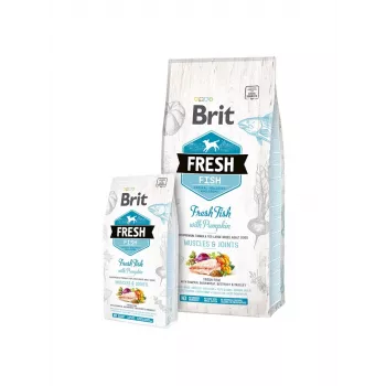 Sausas šunų maistas Brit Fresh Fish with Pumpkin Adult Large Muscles & Joints 12 kg, baltymai 26% riebalai 14% be grūdų