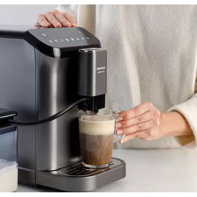Espreso aparatas Taurus Accento Latte visiškai automatinis, įmontuotas malūnėlis, 1,5 L vandens bakelis, kavos pupelių įvedimas