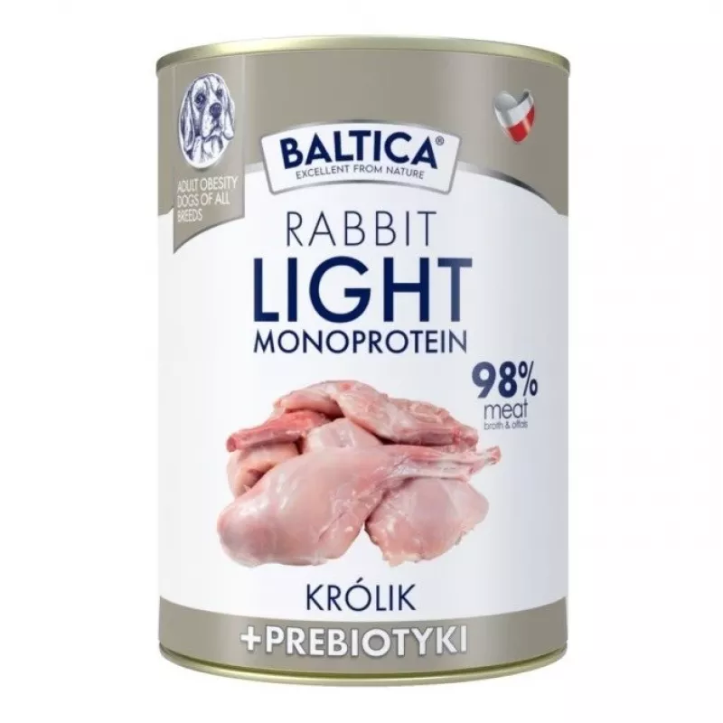 BALTICA Nutraceutic Monoprotein Light Rabbit with prebiotics - šlapias šunų ėdalas - 400 g