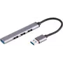 S/CONN 13-50001 USB šakotuvas, USB 3.2 Gen 1 Type-A, 5000 Mbit/s, pilkas