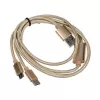 Akasa AK-CBUB42-12GL USB laidas 1,2 m USB 2.0 USB A USB C/Micro-USB B auksinis (AK-CBUB42-12GL)
