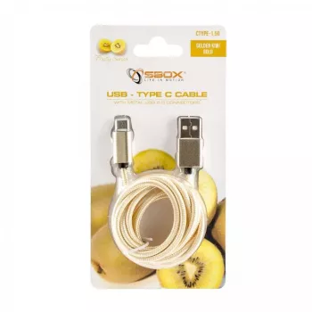 USB laidas SBOX USB-TYPEC-15G 1.5m USB A USB C auksinis