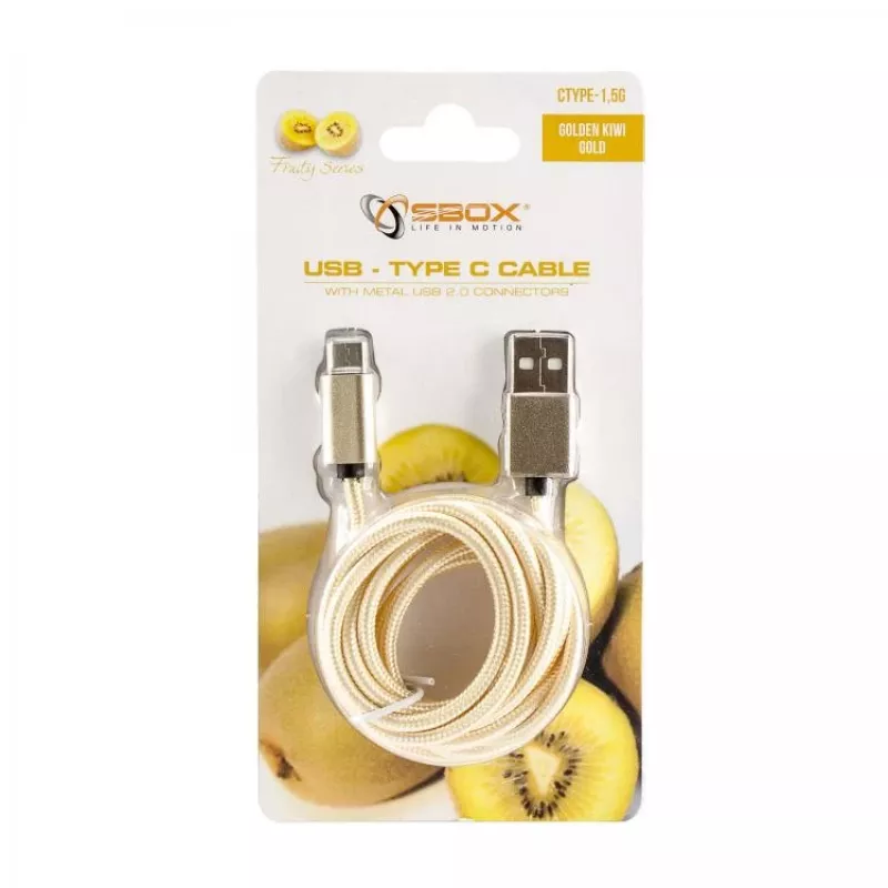 USB laidas SBOX USB-TYPEC-15G 1.5m USB A USB C auksinis
