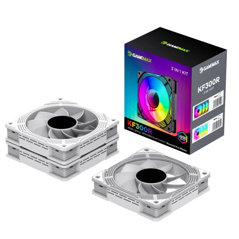 Gamemax | Korpuso ventiliatorius | KF300R BK | Balta