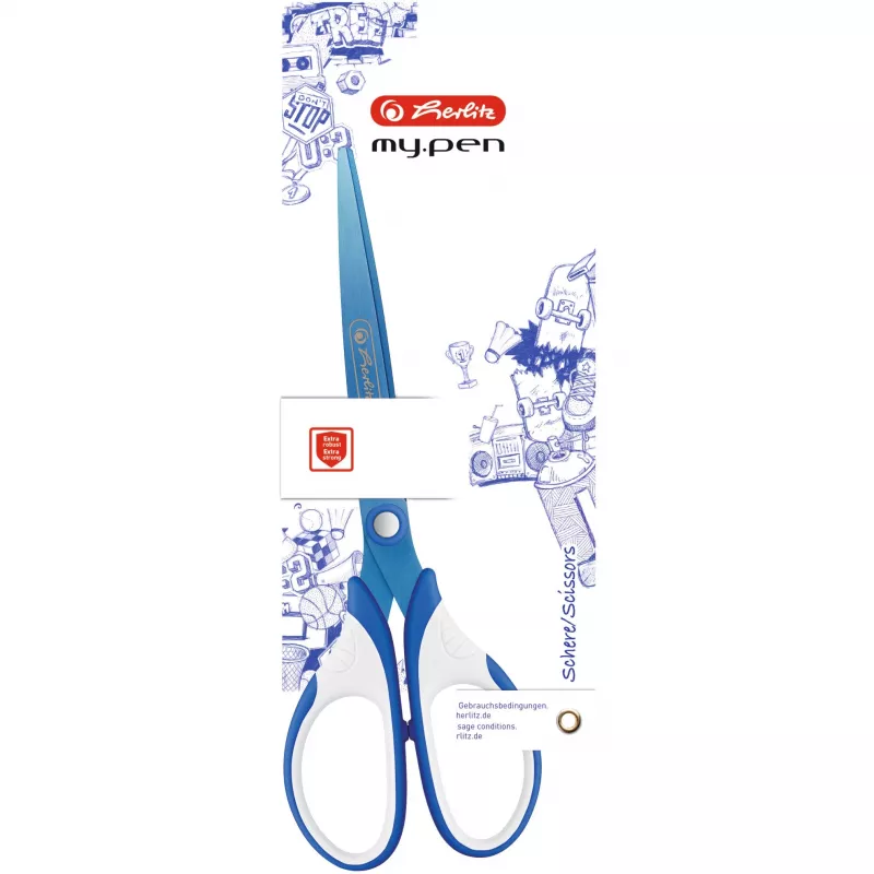 Vienas rašiklis Herlitz my.pen tiesus pjovimas mėlynas baltas