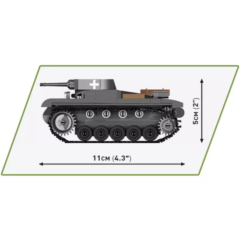 Statybinis rinkinys Cobi Panzer II Ausf. A — 250 dalių, juodas