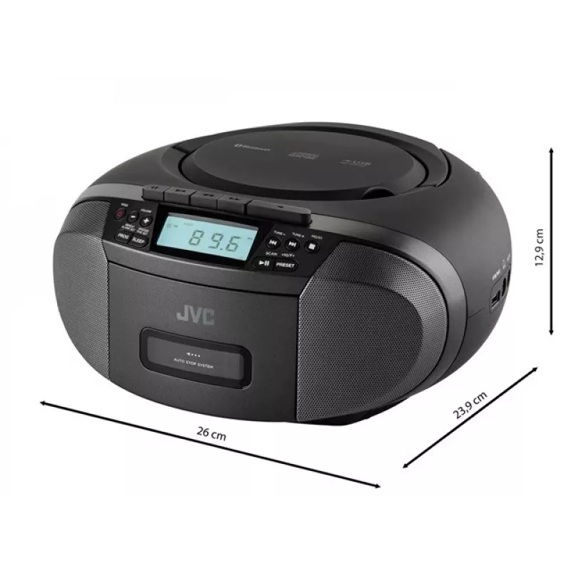 Radijo grotuvas JVC RC-E444B juodos spalvos su CD grotuvu ir FM imtuvu
